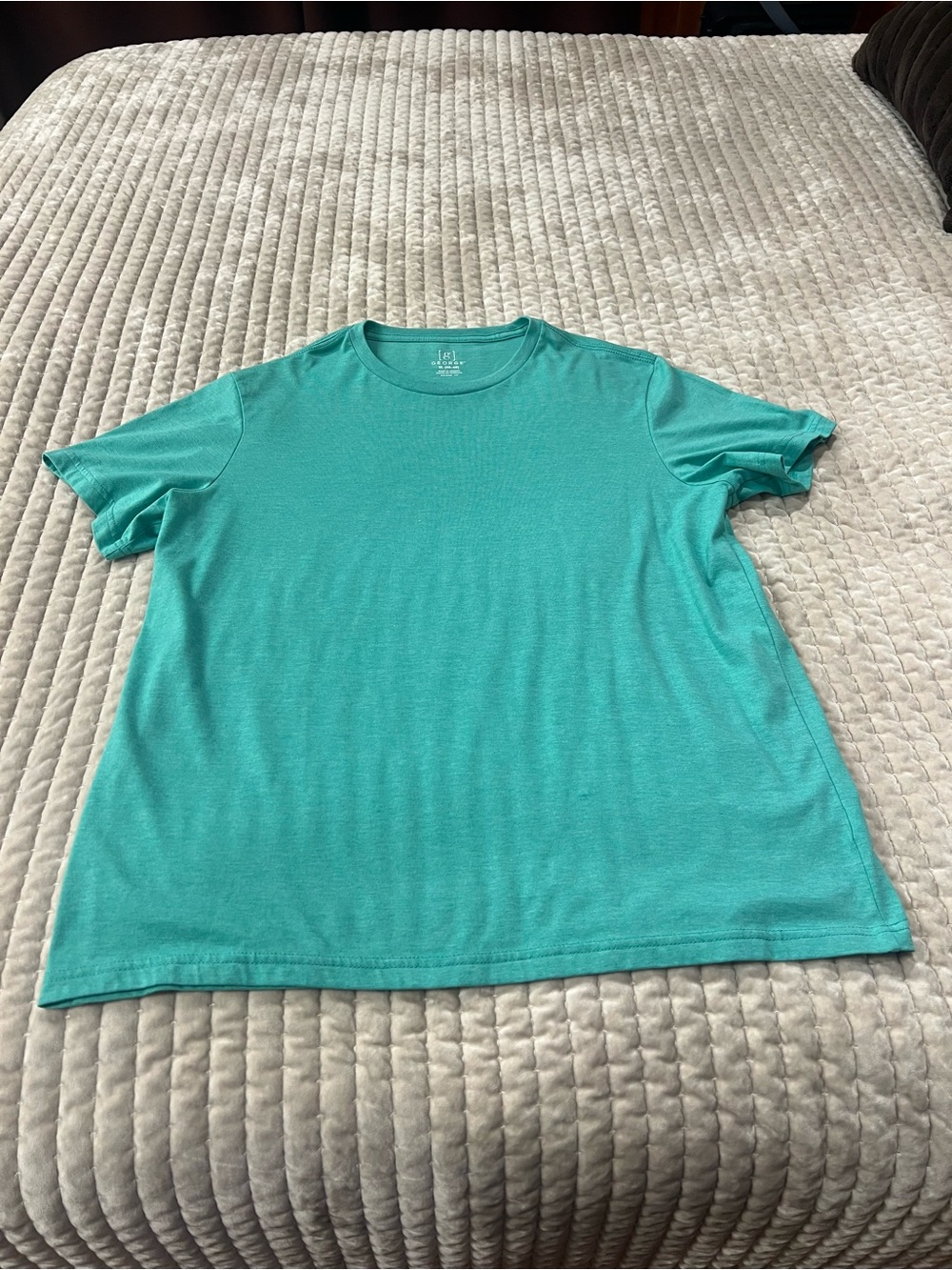 George Men's Short Sleeve Crewneck Tee in Teal Green